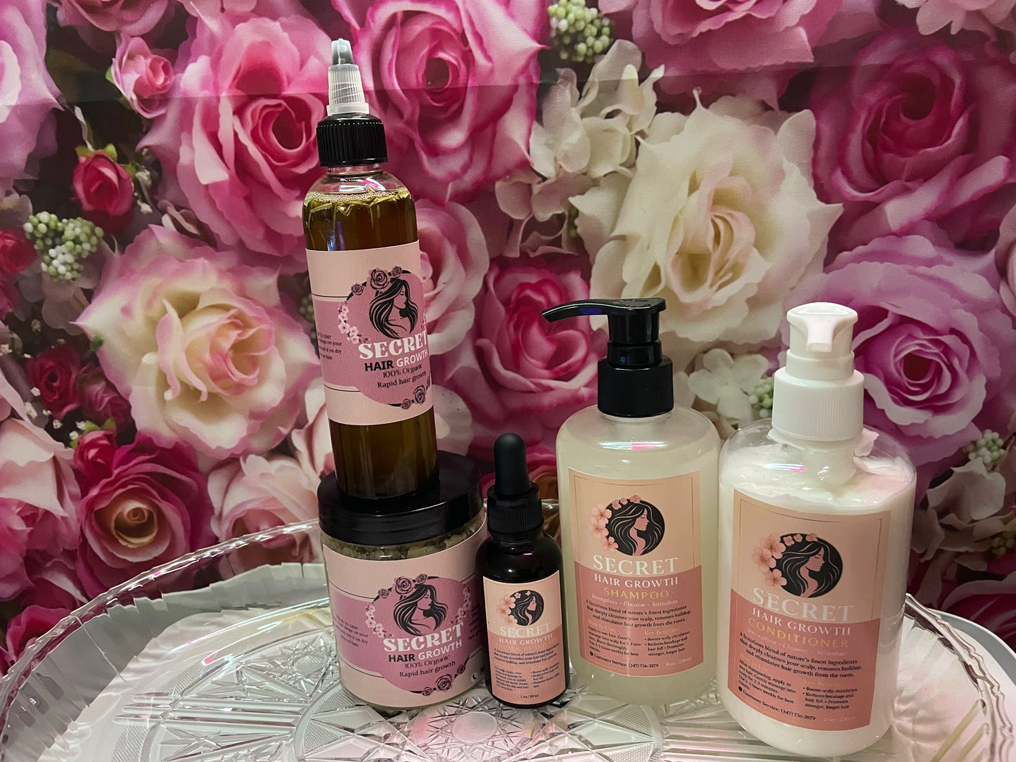 Meduim secret hair growth oil set