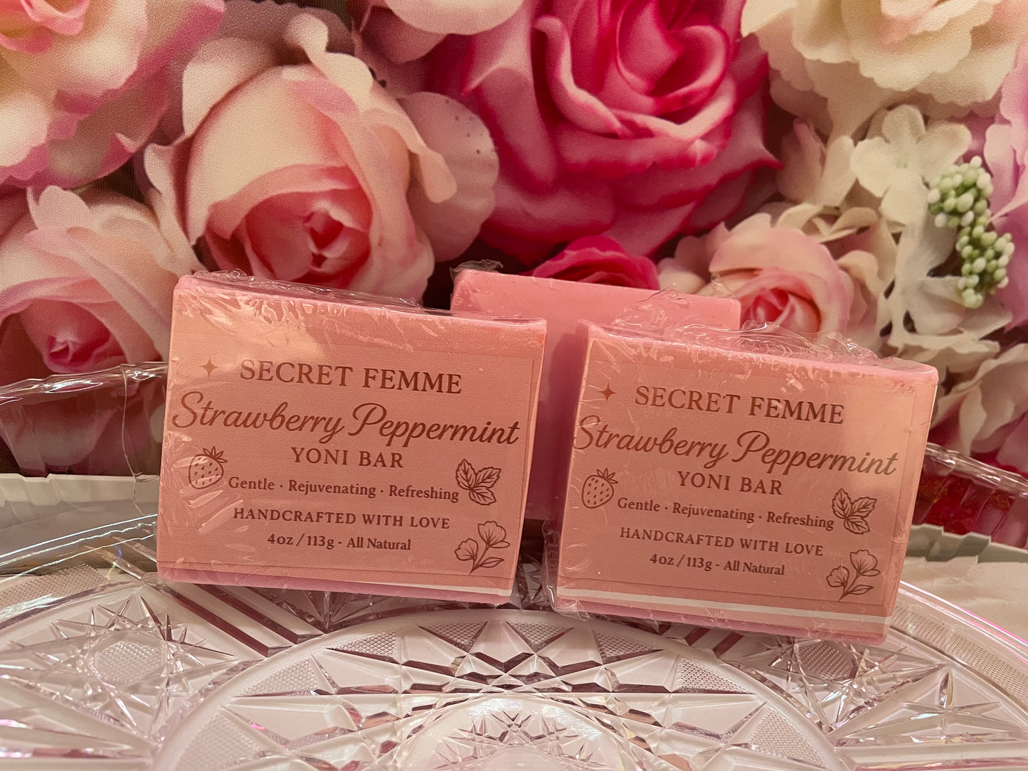 Strawberry peppermint yoni soap