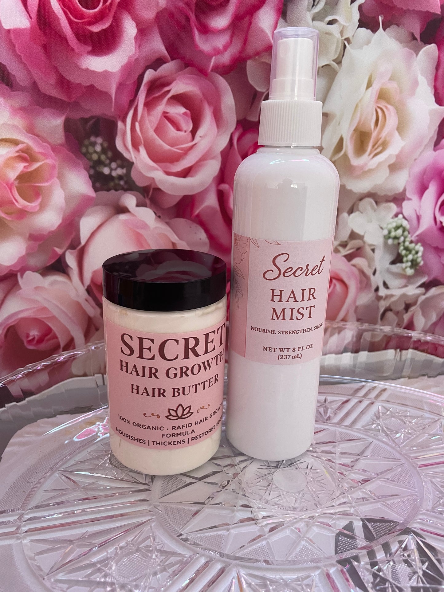 Secret hair growth spay and butter