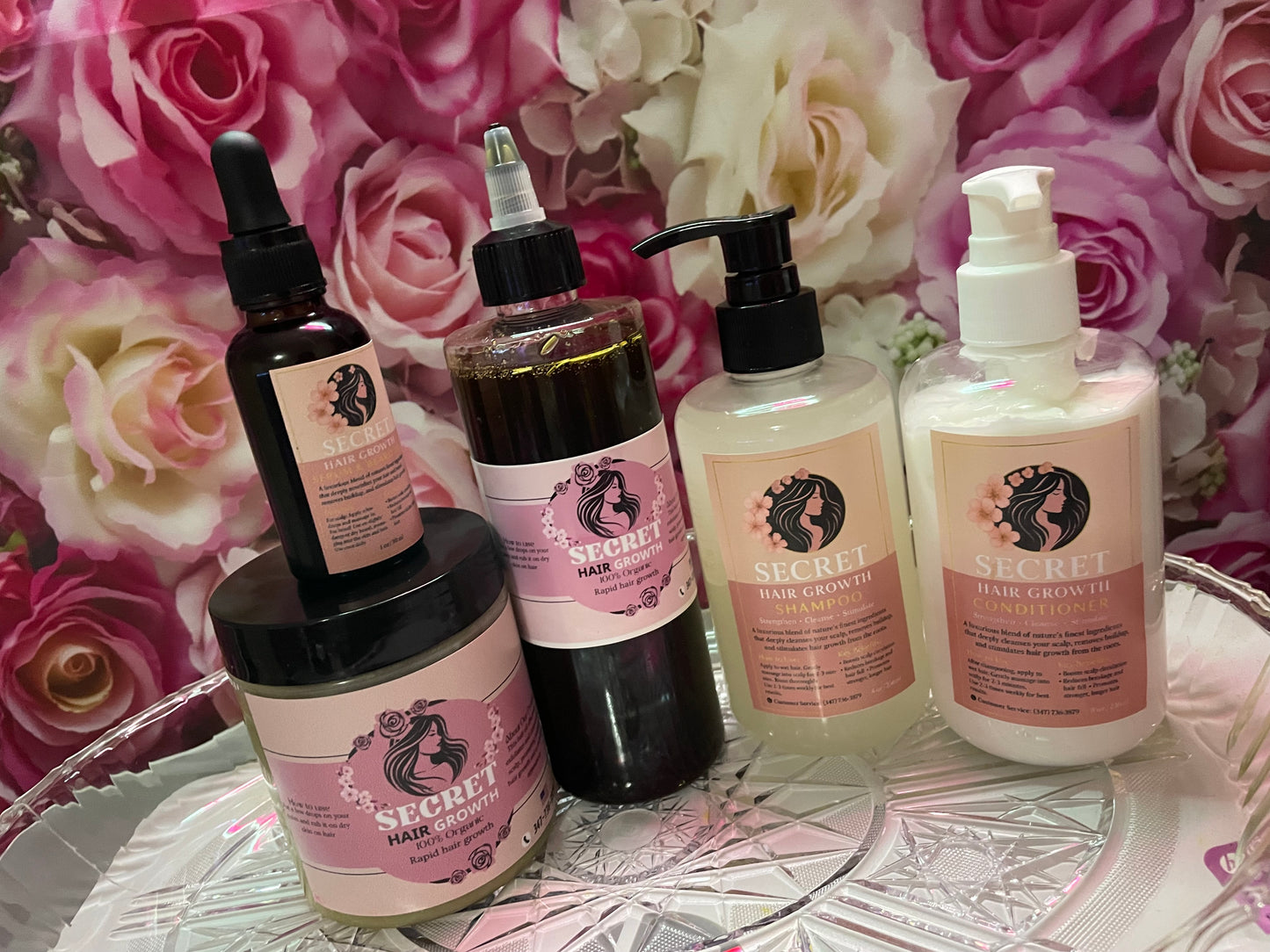 Large set of secret hair growth oil
