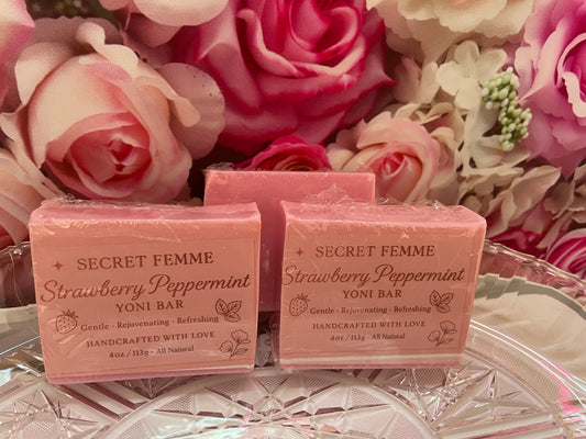 Strawberry peppermint yoni soap