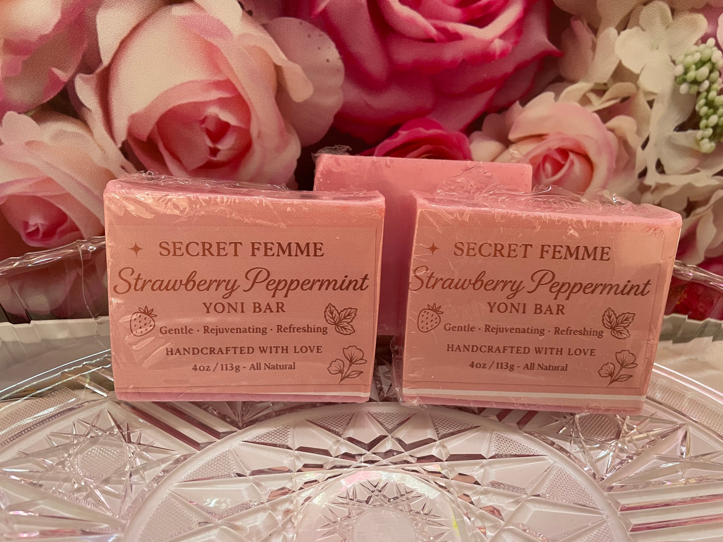 Strawberry peppermint yoni soap
