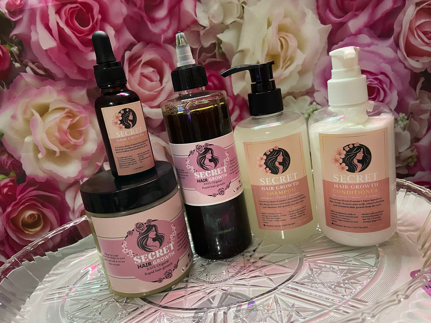 Large set of secret hair growth oil