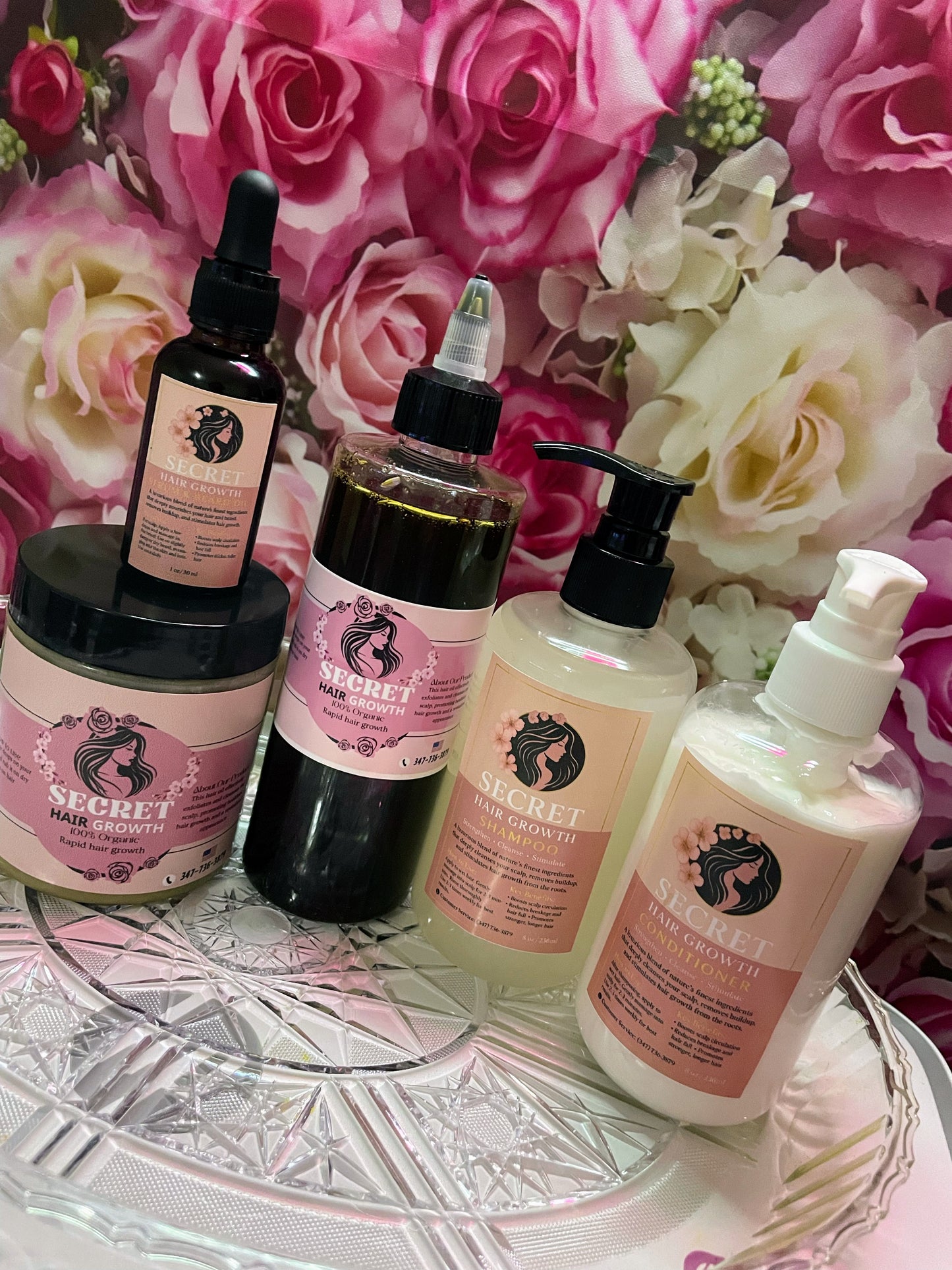Large set of secret hair growth oil